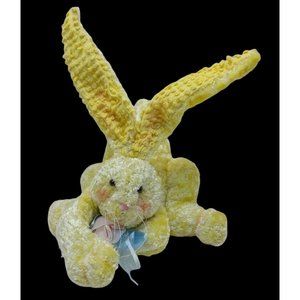 Accents and Occasions Bunny Plush Stuffed yellow long ears legs Easter 5"